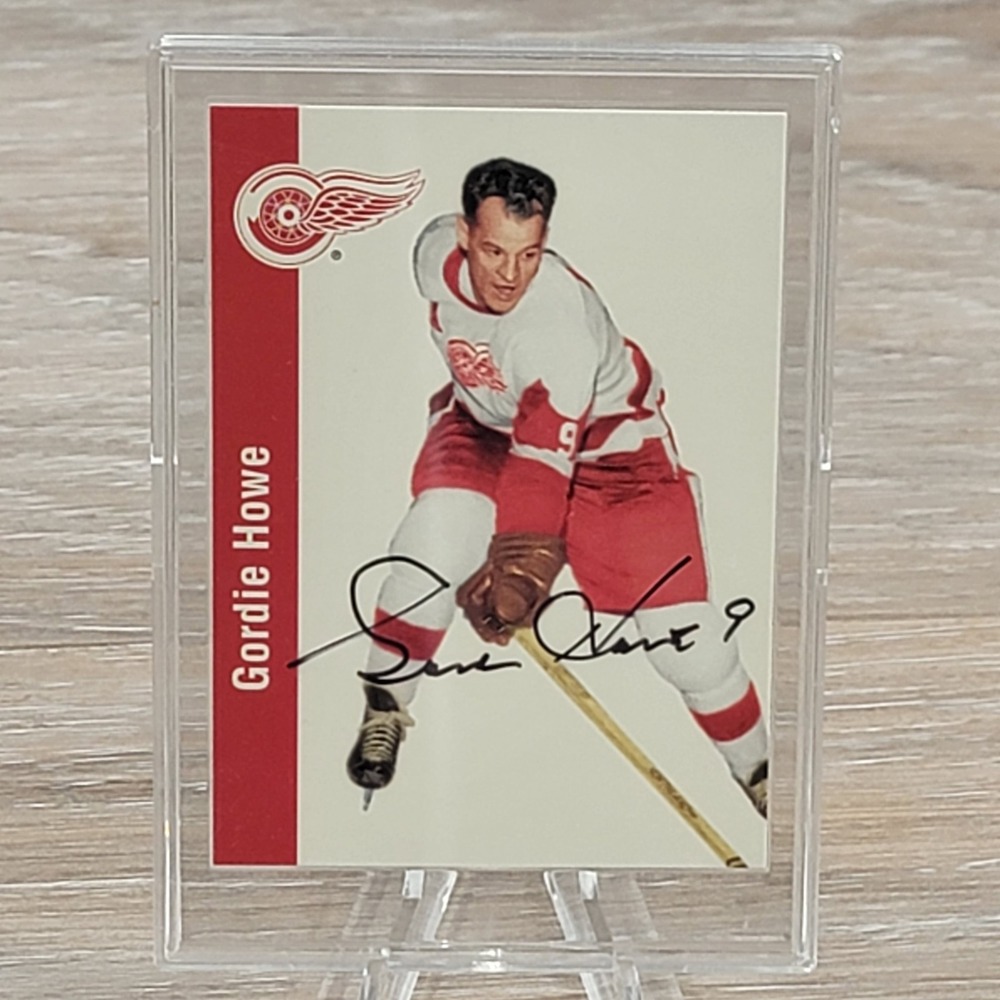Gordie Howe Signed 1955-56 Parkhurst Hockey Card Detroit Red Wings Autograph